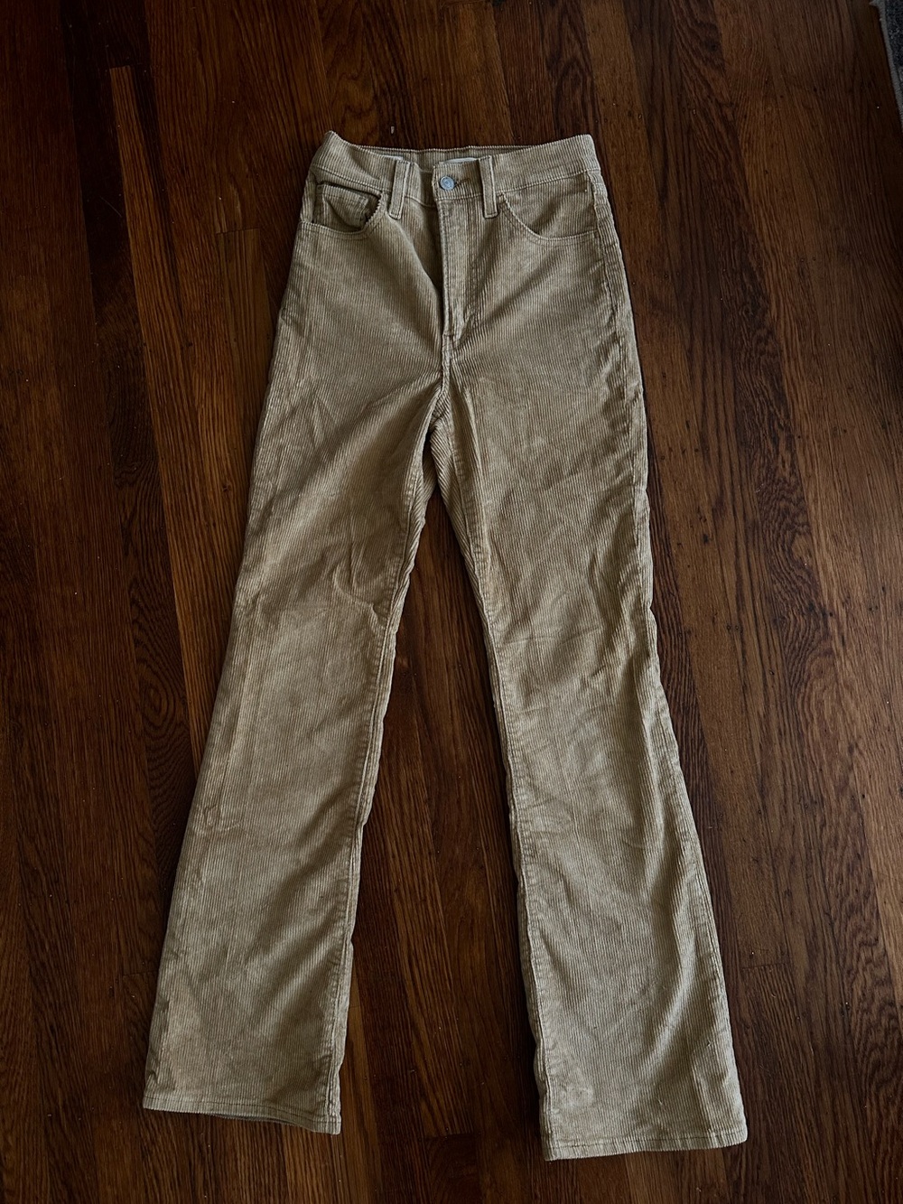Levi’s Ribcage Bootcut Corduroy Pants Iced Coffee Tan High Rise W25 L33